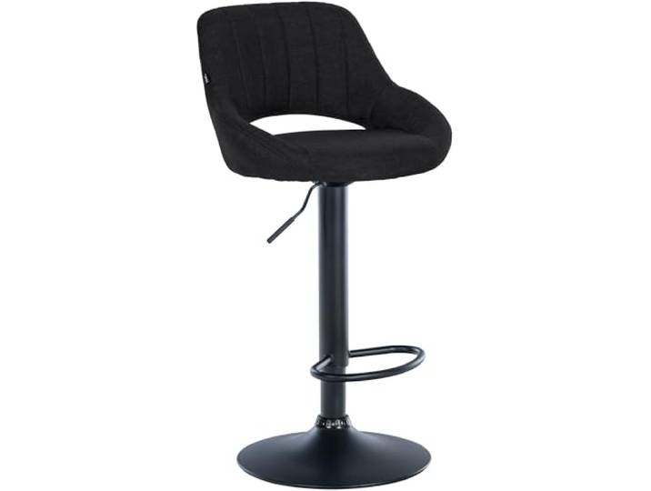 CLP Barhocker höhenverstellbar mit Lehne Milet, Barstuhl gepolstert Stoffbezug, Tresenstuhl mit Metallgestell drehbar Farbe schwarz Gestell Farbe schwarz