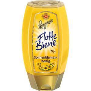 Langnese Honig Flotte Biene, Sonnenblumenhonig, flüssig, kaltgeschleudert, in Spenderflasche, 250 g