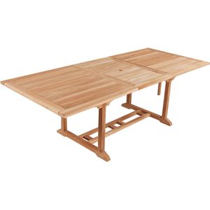Garden-Pleasure Gartentisch SOLO, Teakholz, beige, 180-240 x 100 x 75 cm, ausziehbar