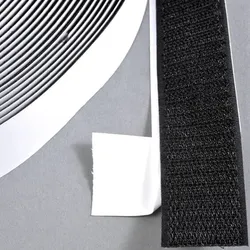 Hakenband selbstklebend auf Rolle mit 25 m 25 mm | schwarz, Nylon, Polyester