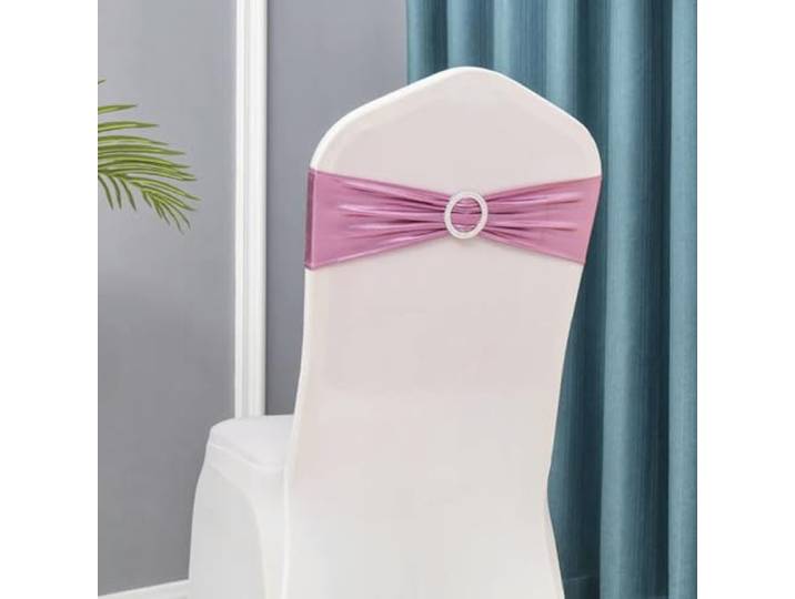 Stuhlschleifen, 50 teile/los Hochzeit Stuhl Dekoration Metallic Gold Schärpen(Pink)