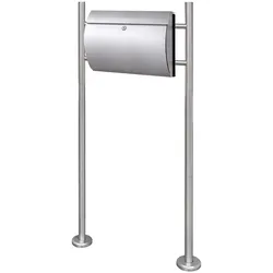 DELUKE Briefkasten JURD aus Edelstahl mit Ständer 37,5x13x31 cm | Postkasten Nachrichtenkasten für Briefe und Zeitungen