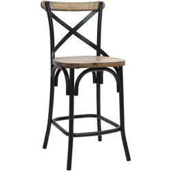 Barhocker Industrie-Look aus Holz und Metall Schwarz 65 cm JAKE