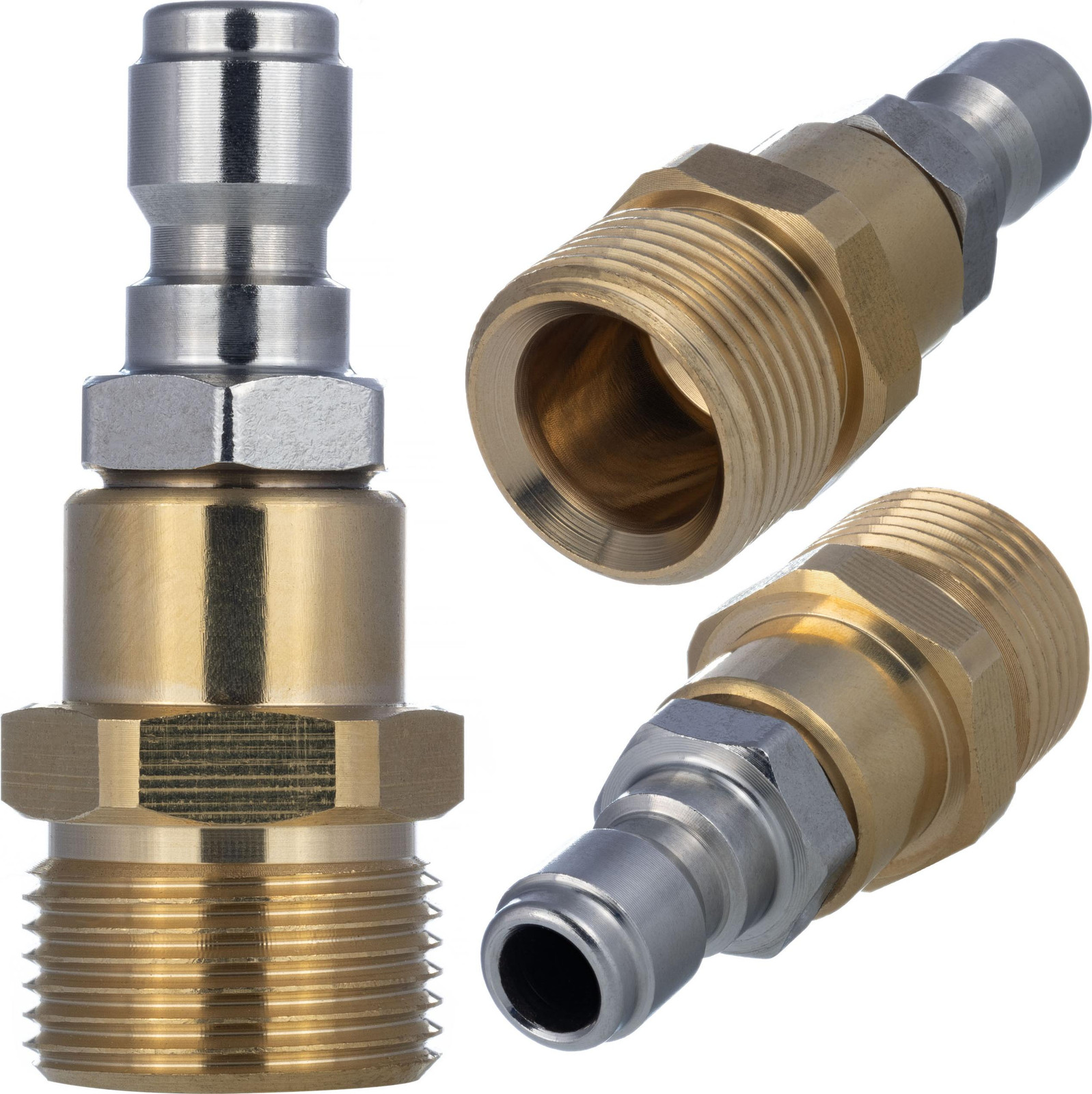 ROSFIX Adapter Overgangsstuk M22 naar 1/4 inch Snelkoppeling met 14mm Pen voor Hogedrukreiniger