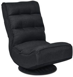 Costway 5-Position Folding Floor Gaming Chair-Black