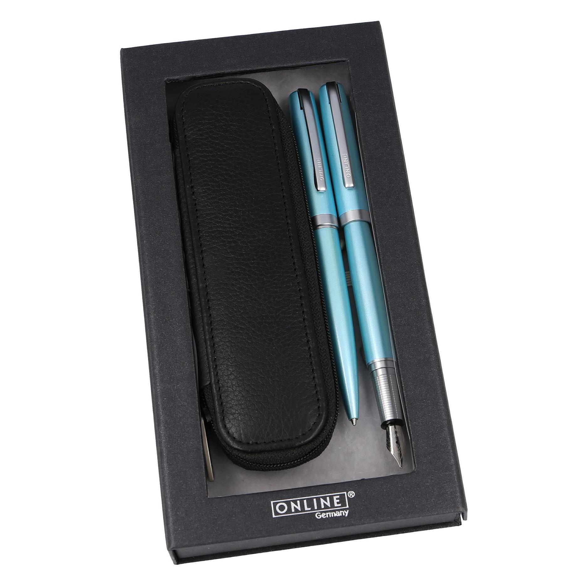 Online Geschenkset Eleganza 34646 satin turquoise, Lederetui (2x) (34646)