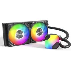 Montech Hyper Flow ARGB 240 AIO, Black, CPU Wasserkühler, Schwarz