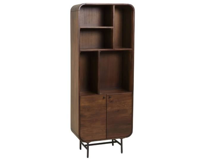 Bibliothèque design bois foncé 2 portes