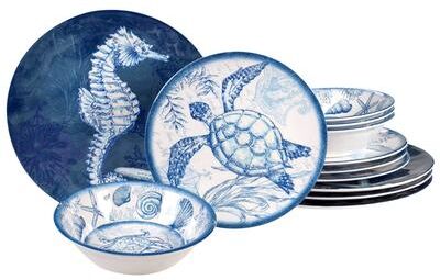 Certified International Oceanic 12-piece Melamine Dinnerware Set (Service for 4)