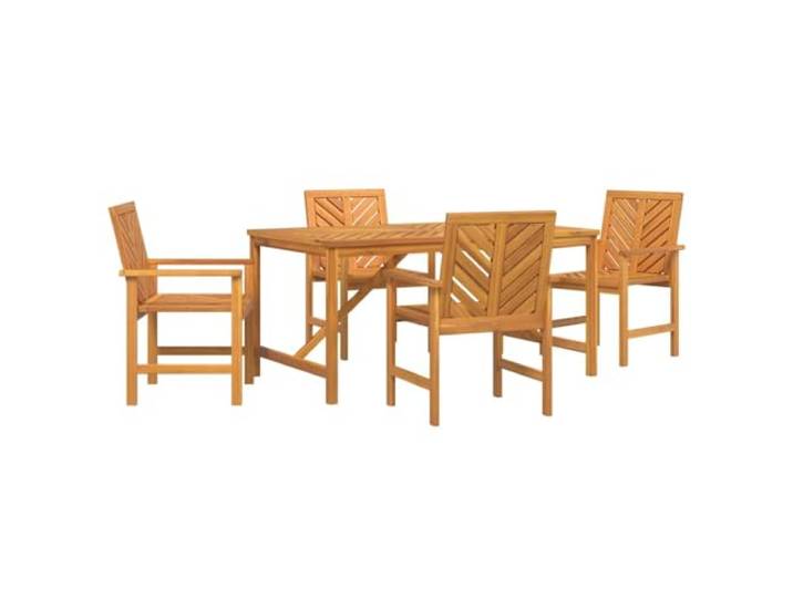 HBBMGYD Essens-Set für den Garten, 5-teilig, massives Akazienholz, Braun Robuster rechteckiger Tisch, passende Armlehnenstühle, geölte Oberfläche, für den Außenbereich, Terrasse, Terrasse, Terrasse,