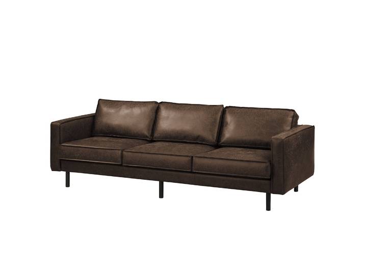 home24 XXL-bank bruin/bruin microvezel Yaka 237 x 81 x 96cm industrial
