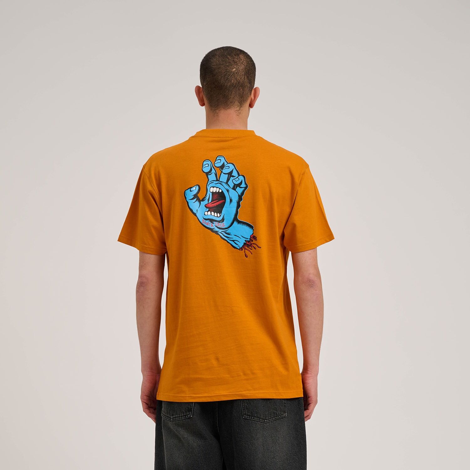 T-Shirt SANTA CRUZ "WOODLAND MINI STRIP FRONT T-SHIRT", Damen, Gr. S, braun (amber), Obermaterial: 100% Baumwolle, Shirts T-Shirt amber S
