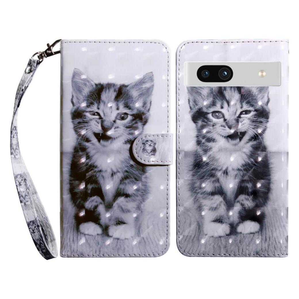 Cover-Discount Google Pixel 7a - Etui Glitzer Effekt Kätzchen (Google Pixel 7a) (660131883D)