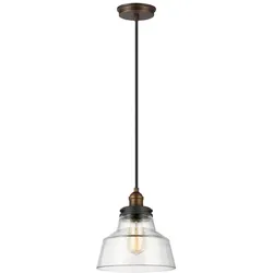 Elstead Lighting, Pendelleuchte, Baskin Hängeleuchte E27 26cm Gealtertes Messing, Dunkles verwittertes Zink (E27)