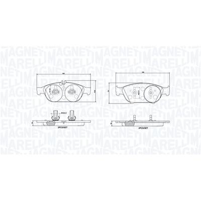 MAGNETI MARELLI Bremsbelagsatz, Scheibenbremse 363700450106 für Mercedes
