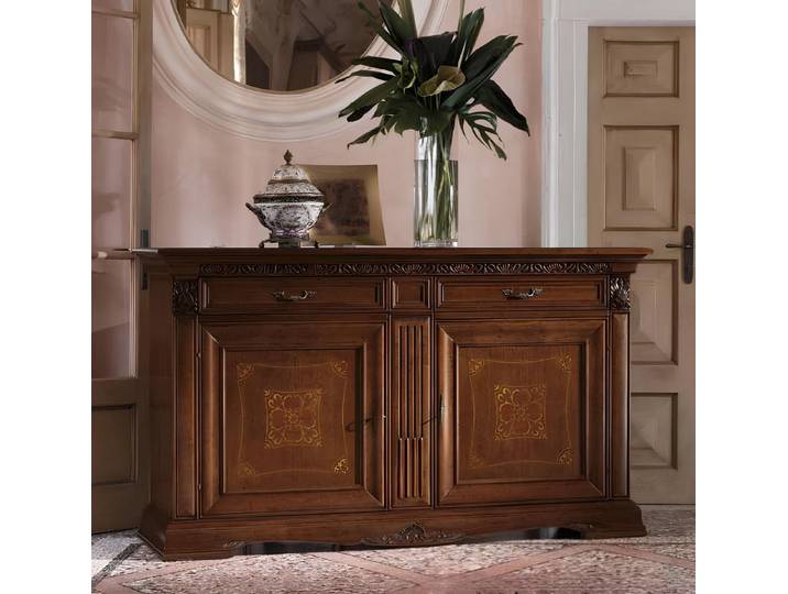 JVmoebel Kombikommode Elegantes Holzsideboard im klassischen Barockstil, Made in Italy