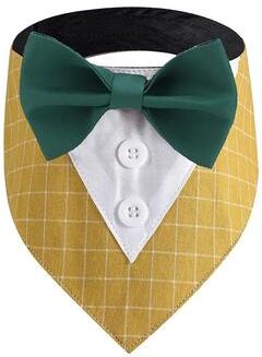 Inspired Finds Sucado Adjustable Wedding Tuxedo Dog Bandana Scarf yellow m