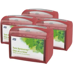 Tork Xpressnap® Tischspender Rot N4, Signature Linie, 16,9 cm × 20 cm × 14,1 cm