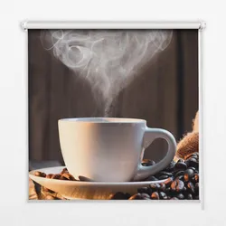INNENROLLO - Fensterrollo - Rollo - 130x140 cm - Tasse Kaffee