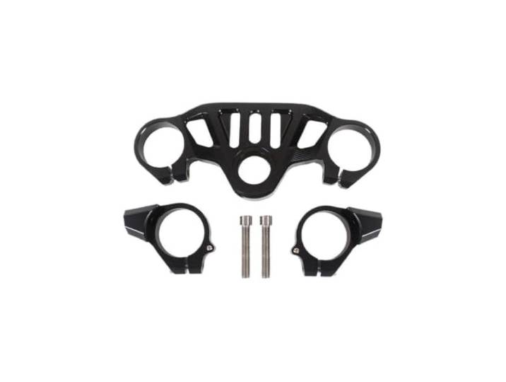 Obere Gabelbrücke， Für Aprilia RS660 2021 2022 2023 Motorrad Gabel Senkung Triple Tree Front End Obere Klemme Gabelführung Gabelbrücke，(All Black)