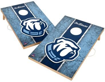 Skip's Garage Vintage Citadel Military College Bulldogs 2x4 Tailgate Cornhole Boards