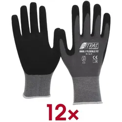 NITRAS 12 Paar Strickhandschuhe »Flexible Fit« Größe L grau