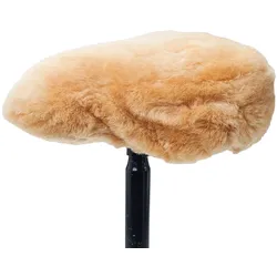 Velo-Sattelbezug aus 100% Lammfell natur - Max. Komfort & kein Schwitzen/Verrutschen - Passgenau mit Gummizug - 270x220mm, Ganzjährig