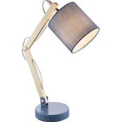 Tisch Leuchte Holz Gelenk Wohn Zimmer Beleuchtung Lese Beistell Lampe blau