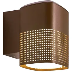 Nordlux Outdoor Wandleuchte SIDARA, IP54 IK05, eckig, E27, Schirm perforiert, Seeluft-beständig, Aluminium, metallisch braun NORD-2618421218