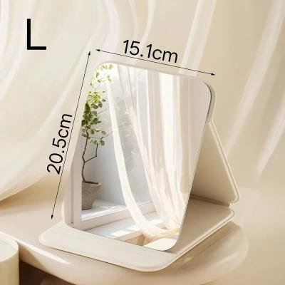 Uplifted Finds Portable Compact Folding Desktop Makeup Mirror With Storage Base white L