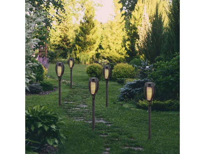 Piquet solaire LED Fanilo - Lot de 5 6 x 45 x 6cm Noir