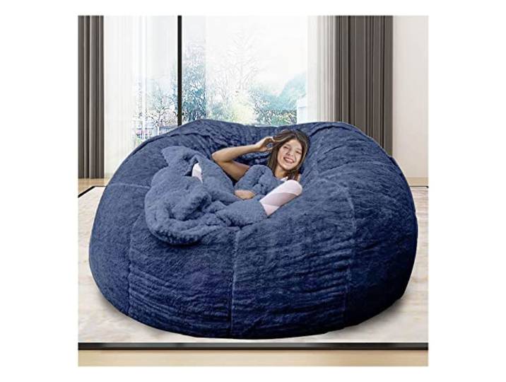 Sitzsack, Luxus, Flauschige Sitzsäcke, langlebig, bequemer Stuhl, Raumdekoration, Lounge-Sessel, Sitzsack, Wohnzimmer (kein Füllstoff)