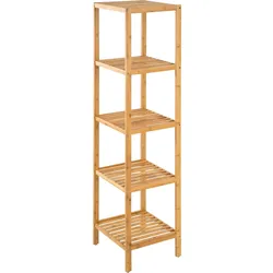 tectake Bambus Standregal 5 Böden 33x33x141cm  Braun