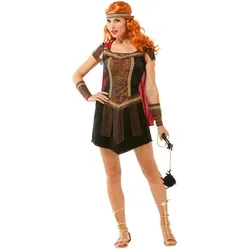 Gladiatorin-Kostüm "Xanthia", braun/schwarz/rot