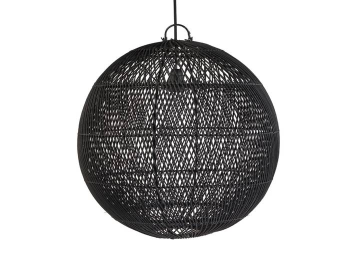Suspension rotin noir 50x50x50cm
