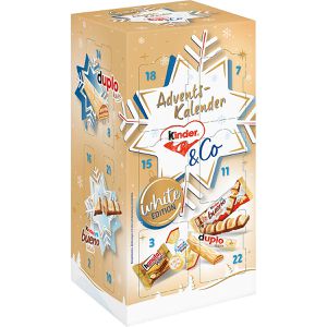 Kinder Adventskalender & Co White, befüllt mit Miniatur-Schokoladenriegeln, 263g