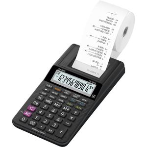 Casio Tischrechner HR 8RCE, Farbbanddruck, 12-stelliges LC-Display, Batteriebetrieb