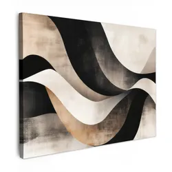 LEINWANDBILD Abstrakt - Wellen - Schwarz - Verwittert Wandbild 40x30 cm