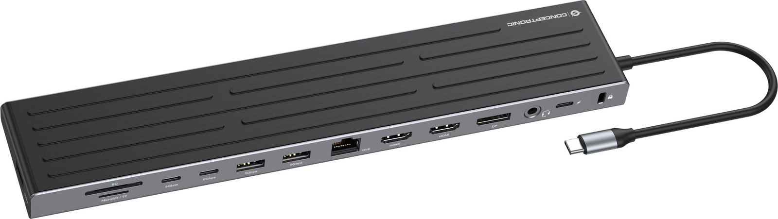 Conceptronic DONN32B 14-in-1 USB-C Dockingstation met 2x HDMI, DisplayPort, 2x USB-C en 3x USB-A