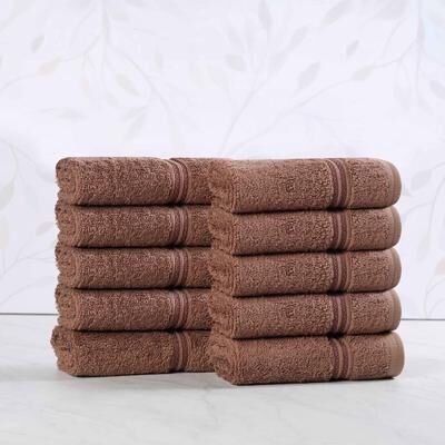 Superior 100% Egyptian Cotton 600 GSM Washcloths (10‑Pack) – Highly Absorbent Face Towels, Soft & Quick‑Dry