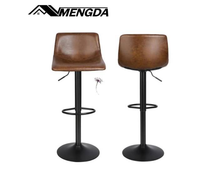 MENGDA 2 tabourets de Bar Vintage réglable pivotant chaise de bar en tissu bronzant Hauteur Réglable Vintage Marron Tabouret Bar