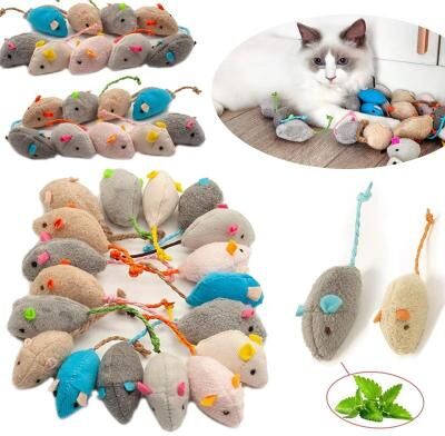 Inspired Finds Interactive Catnip Mouse Toys For Indoor Cats With Faux Fur & Rattle Sound plain 50pcs