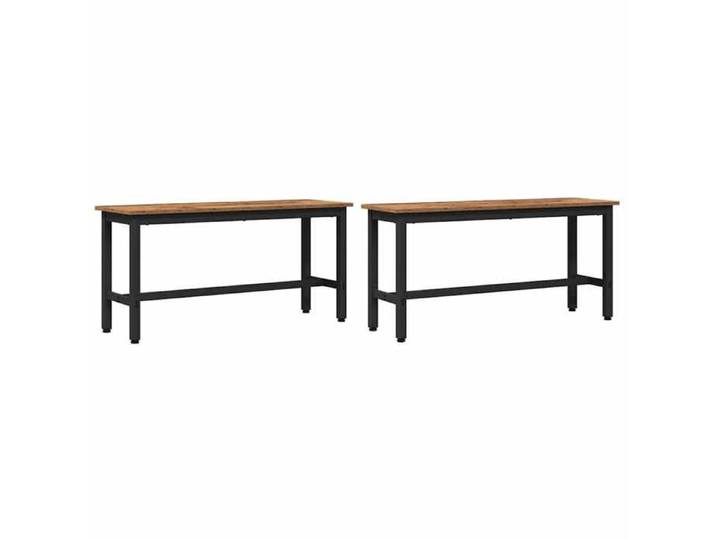 Marron Banc de cuisine - Banc de salle à manger 2 pcs - Bois ancien 100x32 5x48 5 cm m8094