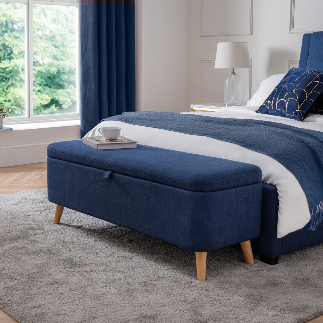 Zipcode Design Kwiatkowski Blanket Chest Blue 44cm H X 121cm W X 40cm D