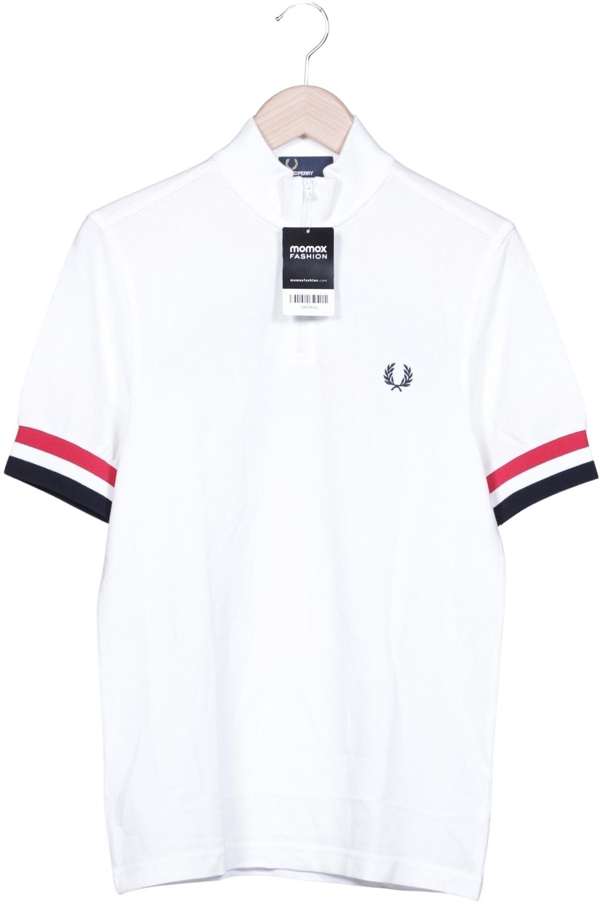 Fred Perry Herren Poloshirt, Weiß, Gr. S, Baumwolle - Second Hand