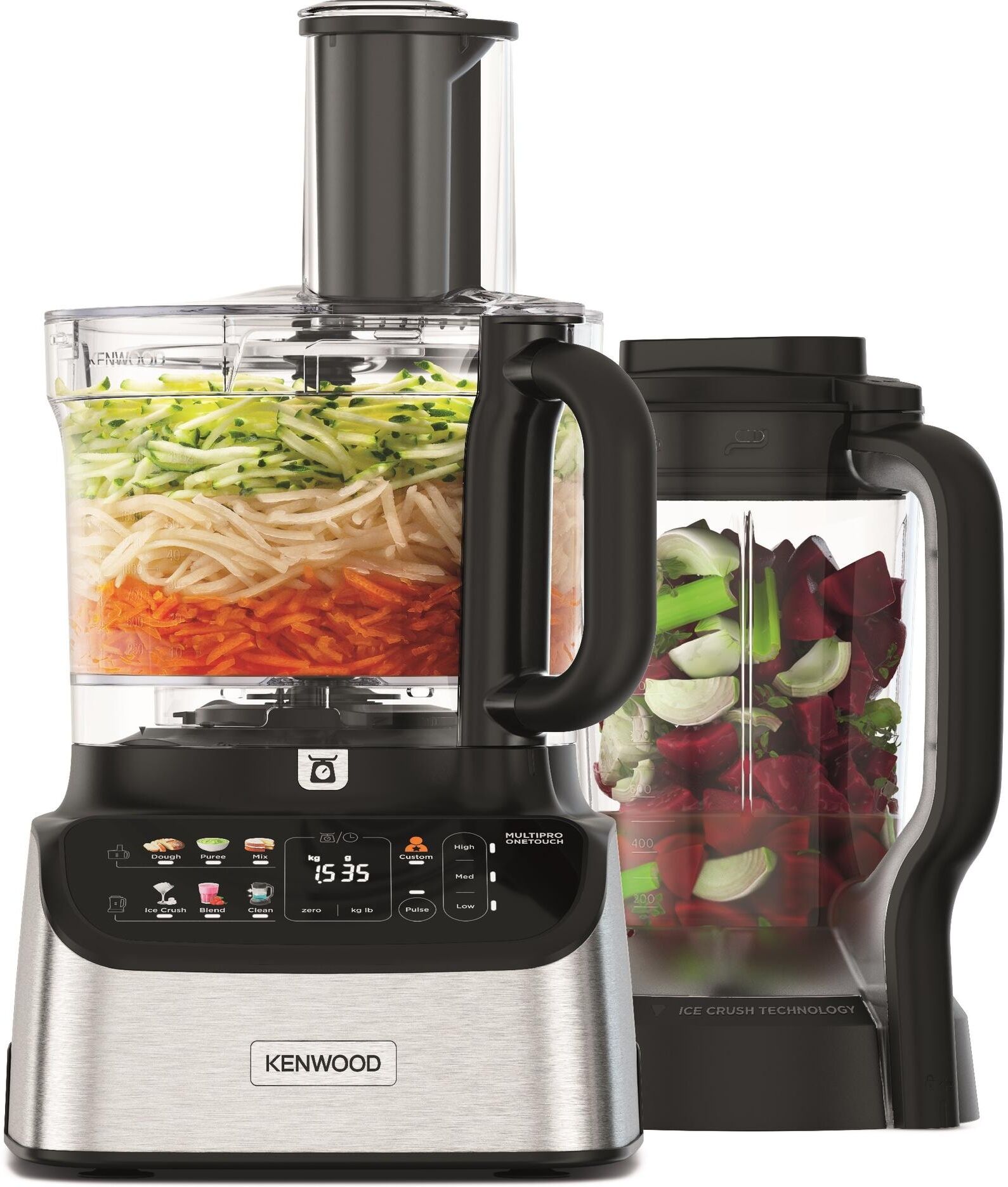 Kenwood Küchenmaschine "FDM73.480SS MultiPro One Touch", schwarz (schwarz, silberfarben), B:22,2cm H:42,9cm T:27,7cm, Küchenmaschinen, Küchenmaschine schwarz, silberfarben Einheitsgröße