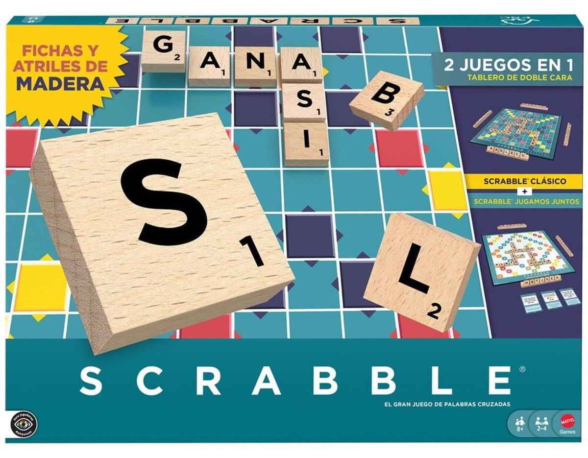 Mattel Scrabble houten bordspel meerkleurig