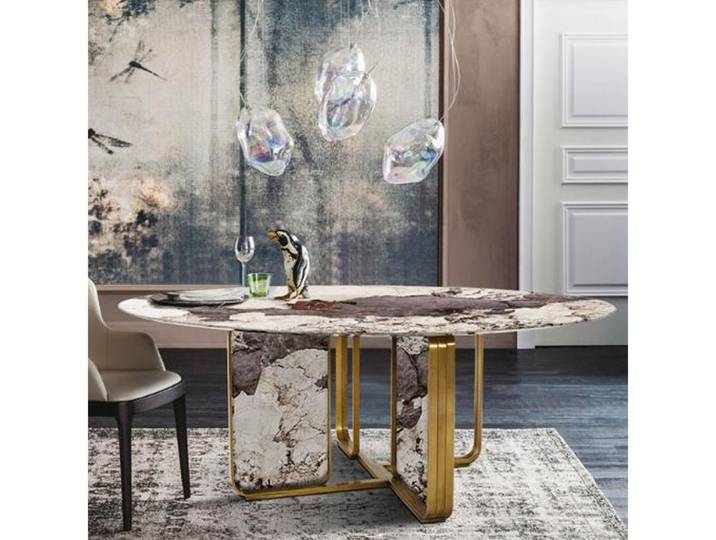 Xlmoebel Esstisch Runder Steintisch mit modernem Design und eleganter Formgebung (1-St., Esstisch), Hergestellt in Europa