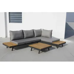 Loungegarnitur Acamp Naxos Lounge Anthrazit/Teakfarben