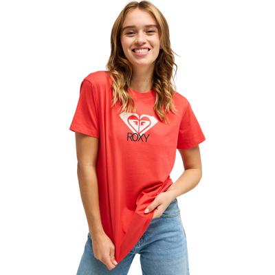 T-Shirt ROXY "Ocean Road Art", Damen, Gr. XS, rot (hibiscus), Obermaterial: 100% Baumwolle., Shirts T-Shirt